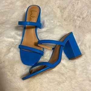 Blue Chunky Heels